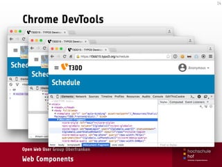 Open Web User Group Oberfranken
Web Components
Chrome DevTools
14
 