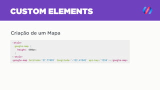 CUSTOM ELEMENTS
Criação de um Mapa
 