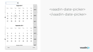 <vaadin-date-picker>
</vaadin-date-picker>
 