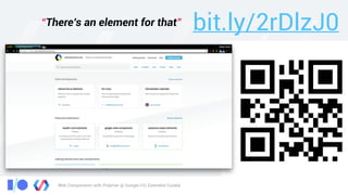 Web Components with Polymer @ Google I/O, Extended Cuiabá
“There’s an element for that” bit.ly/2rDlzJ0
 