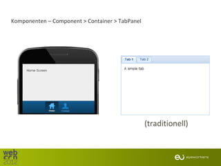 Komponenten – Component > Container > TabPanel




                                                 (traditionell)
 