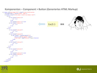 Komponenten – Component > Button (Generiertes HTML Markup)




                                  ExtJS 3   ==
 