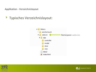 Applikation - Verzeichnislayout


    Typisches Verzeichnislayout:



                                   Namespace: webcon
 