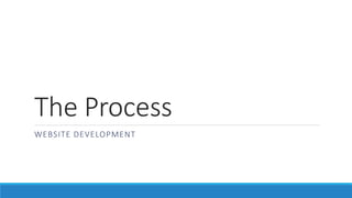 The Process
WEBSITE DEVELOPMENT
 
