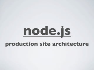 node.js
production site architecture
 