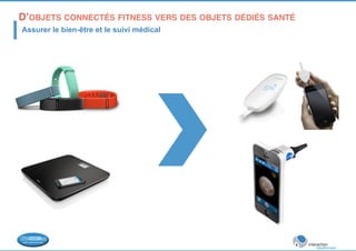 D’OBJETS CONNECTÉS FITNESS VERS DES OBJETS DÉDIÉS SANTÉ 
! Assurer le bien-être et le suivi médical 
 