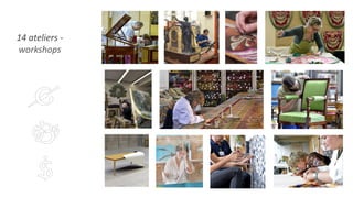 14 ateliers -
workshops
 
