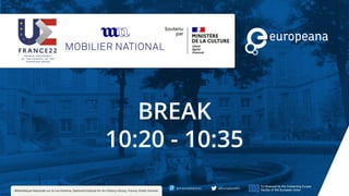 BREAK
10:20 - 10:35
 