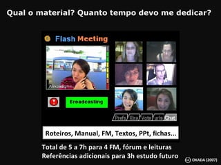   Qual o material? Quanto tempo devo me dedicar?  Roteiros, Manual, FM, Textos, PPt, fichas... Total de 5 a 7h para 4 FM, fórum e leituras Referências adicionais para 3h estudo futuro  