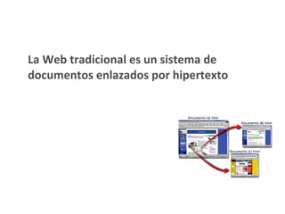 La Web tradicional es un sistema de documentos enlazados por hipertexto 