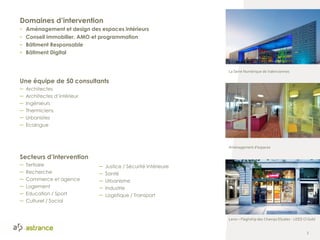 La Serre Numérique de Valenciennes
Aménagement d’espaces
Levis – Flaghship des Champs Elysées - LEED CI Gold
3
ArchitecteWilmotte&Associés
Secteurs d’intervention
– Tertiaire
– Recherche
– Commerce et agence
– Logement
– Education / Sport
– Culturel / Social
Une équipe de 50 consultants
– Architectes
– Architectes d’intérieur
– Ingénieurs
– Thermiciens
– Urbanistes
– Ecologue
– Justice / Sécurité Intérieure
– Santé
– Urbanisme
– Industrie
– Logistique / Transport
Domaines d’intervention
- Aménagement et design des espaces intérieurs
- Conseil immobilier, AMO et programmation
- Bâtiment Responsable
- Bâtiment Digital
 