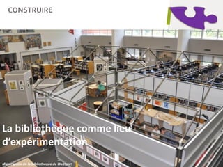 CONSTRUIRE
32
Makerspace de la bibliothèque de Westport
La bibliothèque comme lieu
d’expérimentation
 