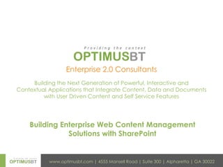 Building Enterprise Web Content Management  Solutions with SharePoint 