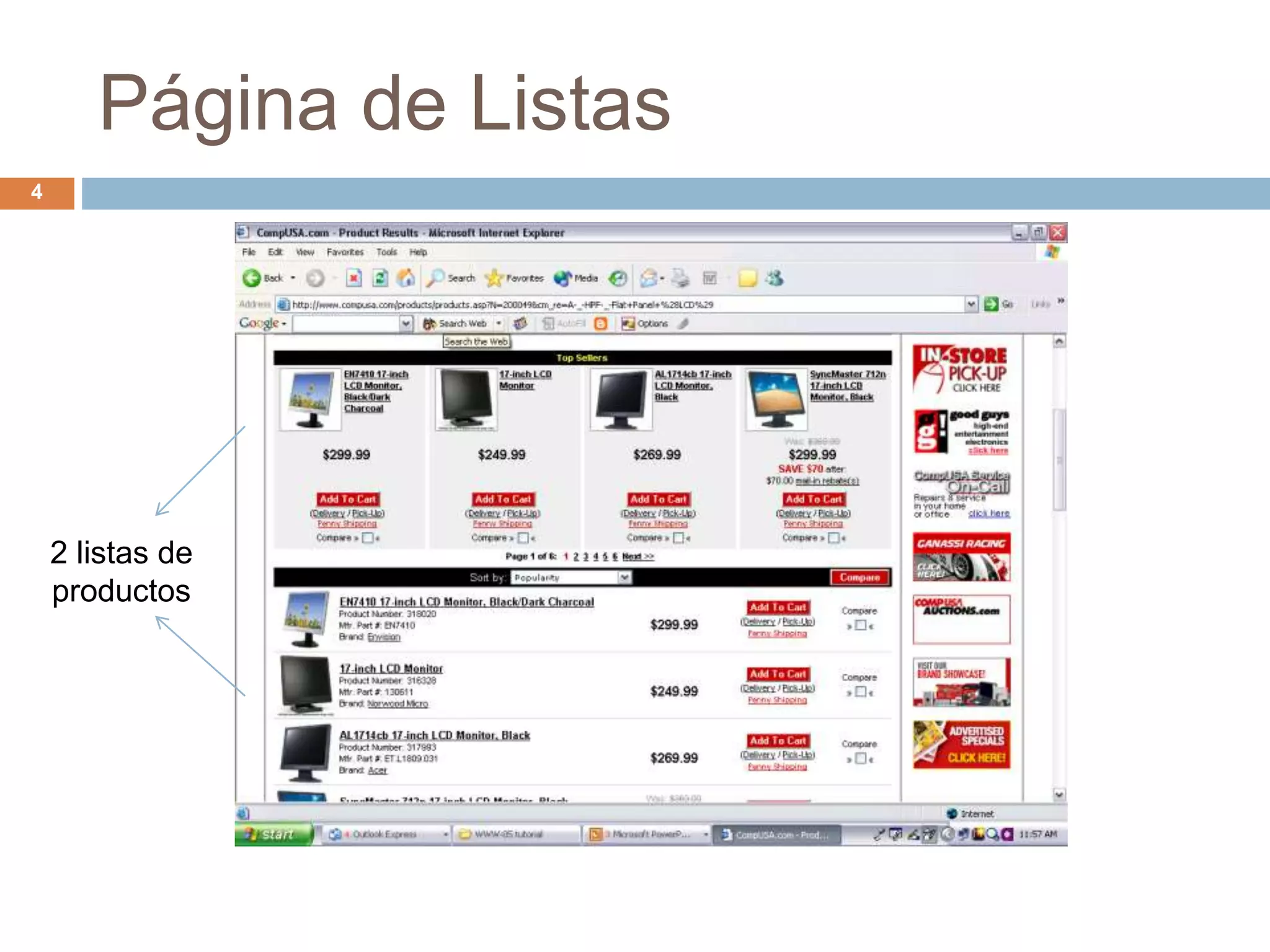 Página de Listas
4
2 listas de
productos
 