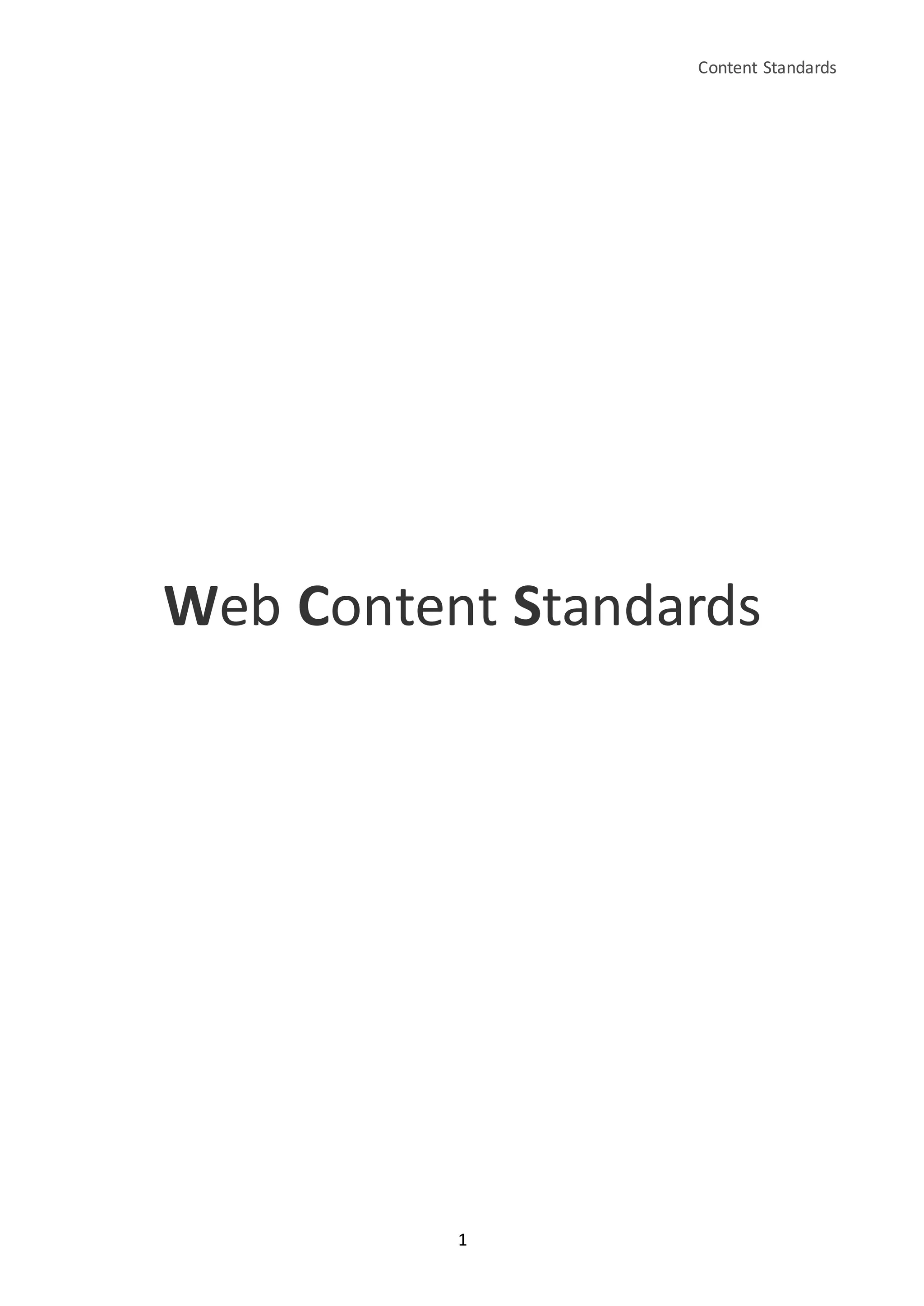 Content Standards
1
Web Content Standards
 