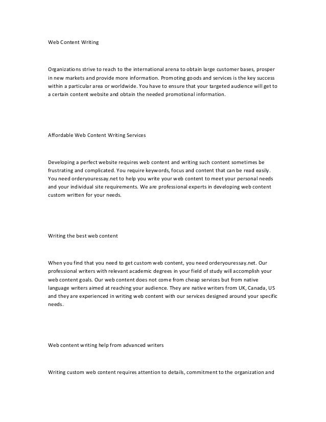 Writing customer website