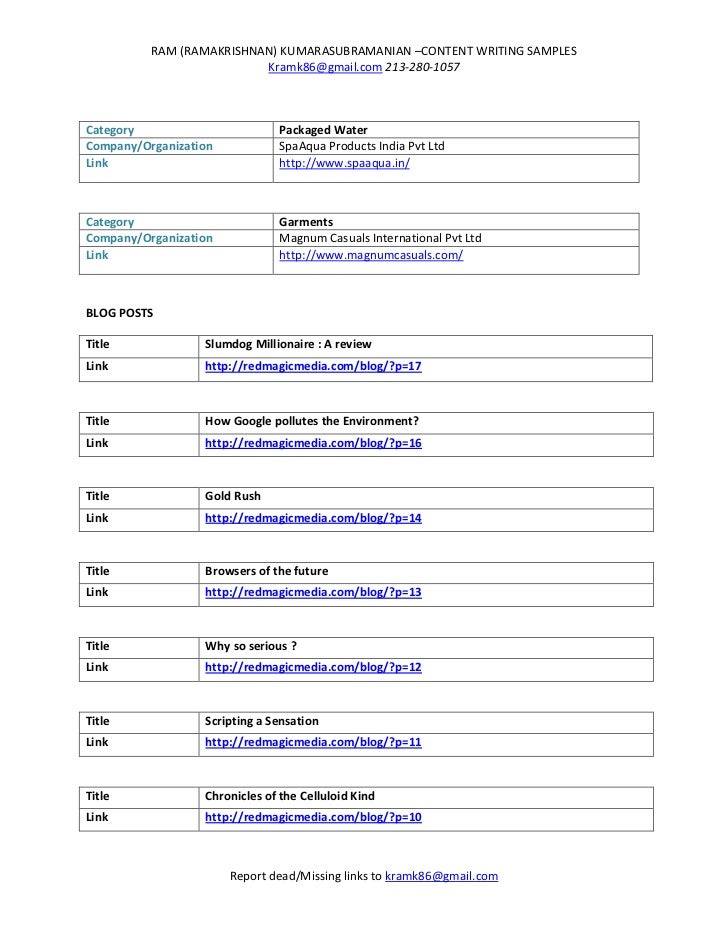 web writing format