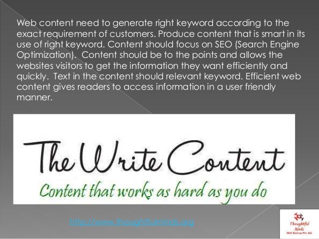 Web content writing services