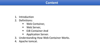 Web container and Apache Tomcat