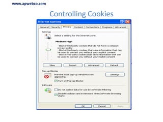 Controlling Cookies www.apwebco.com 