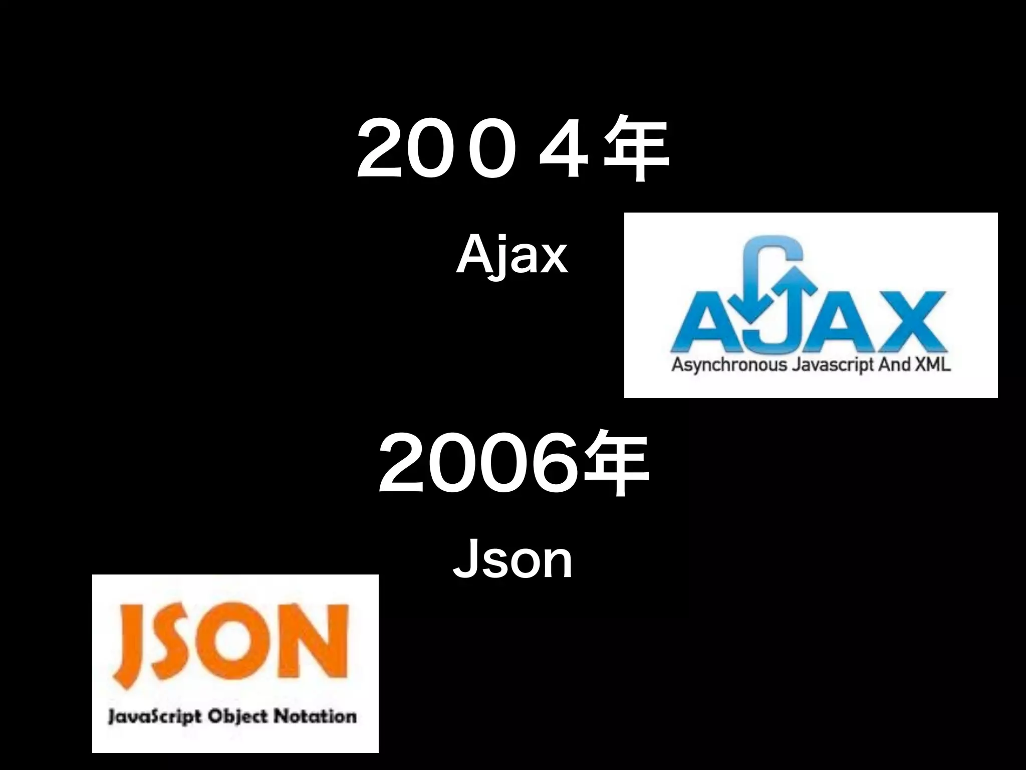 20０４年
 Ajax



2006年
 Json
 