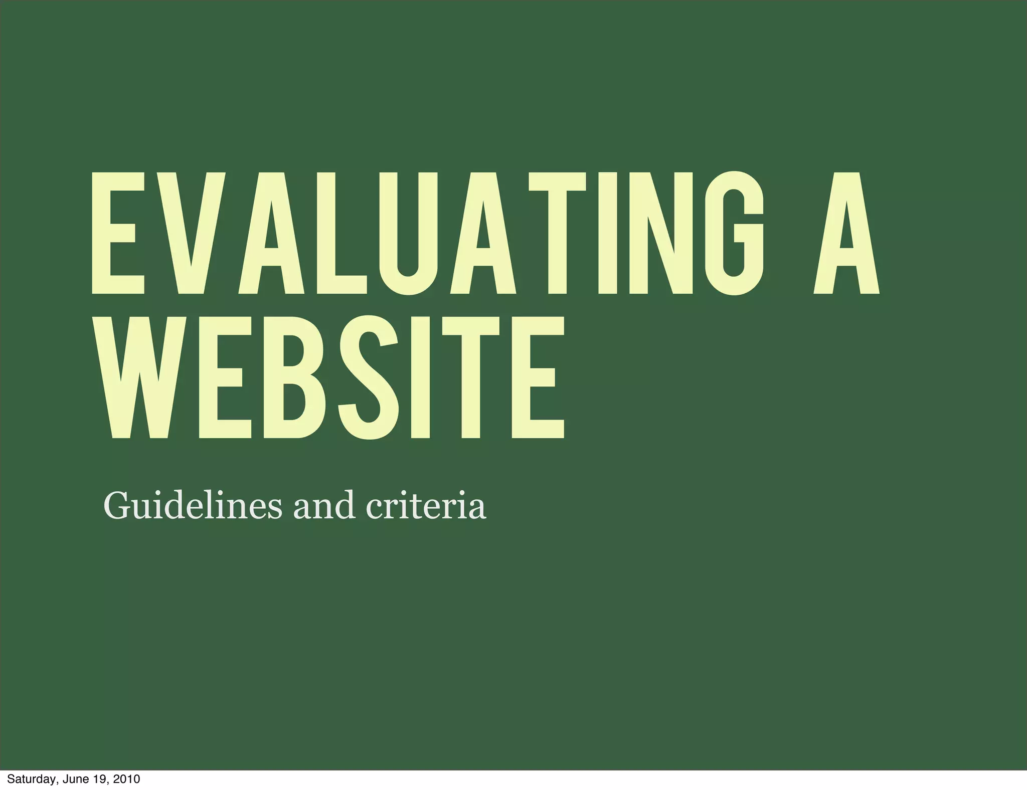 Evaluating A Website PPT evaluating-a-website-ppt