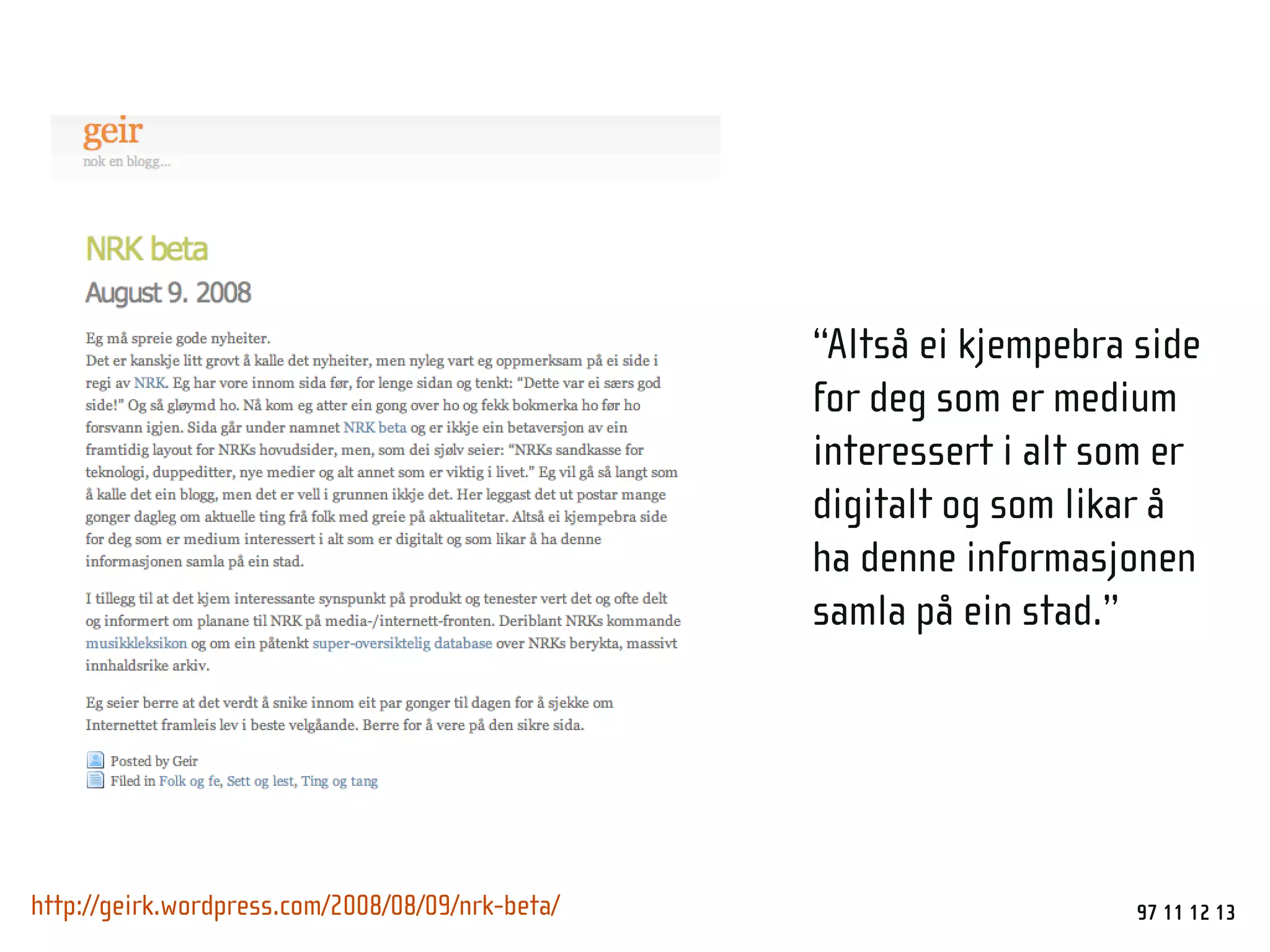 NRKbeta - Webdagene 2008