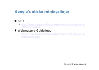Webdagene2007 Roar Eriksen Sokemotoroptimalisering