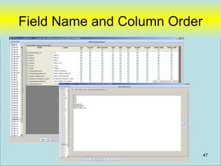 Field Name and Column Order




                              47
 