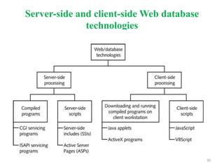 Server-side and client-side Web database
technologies
30
 