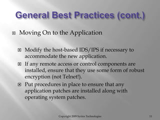 Web Database Server Best Practices