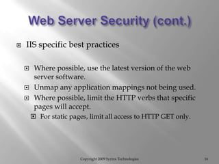Web Database Server Best Practices
