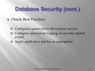 Web Database Server Best Practices
