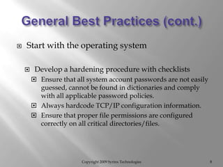 Web Database Server Best Practices