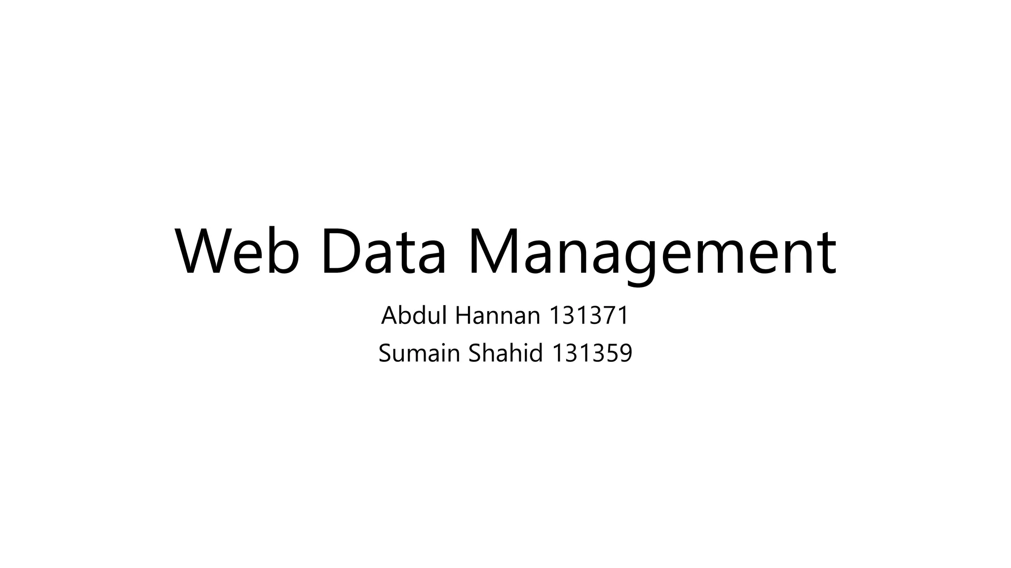 Web data management | PPTX