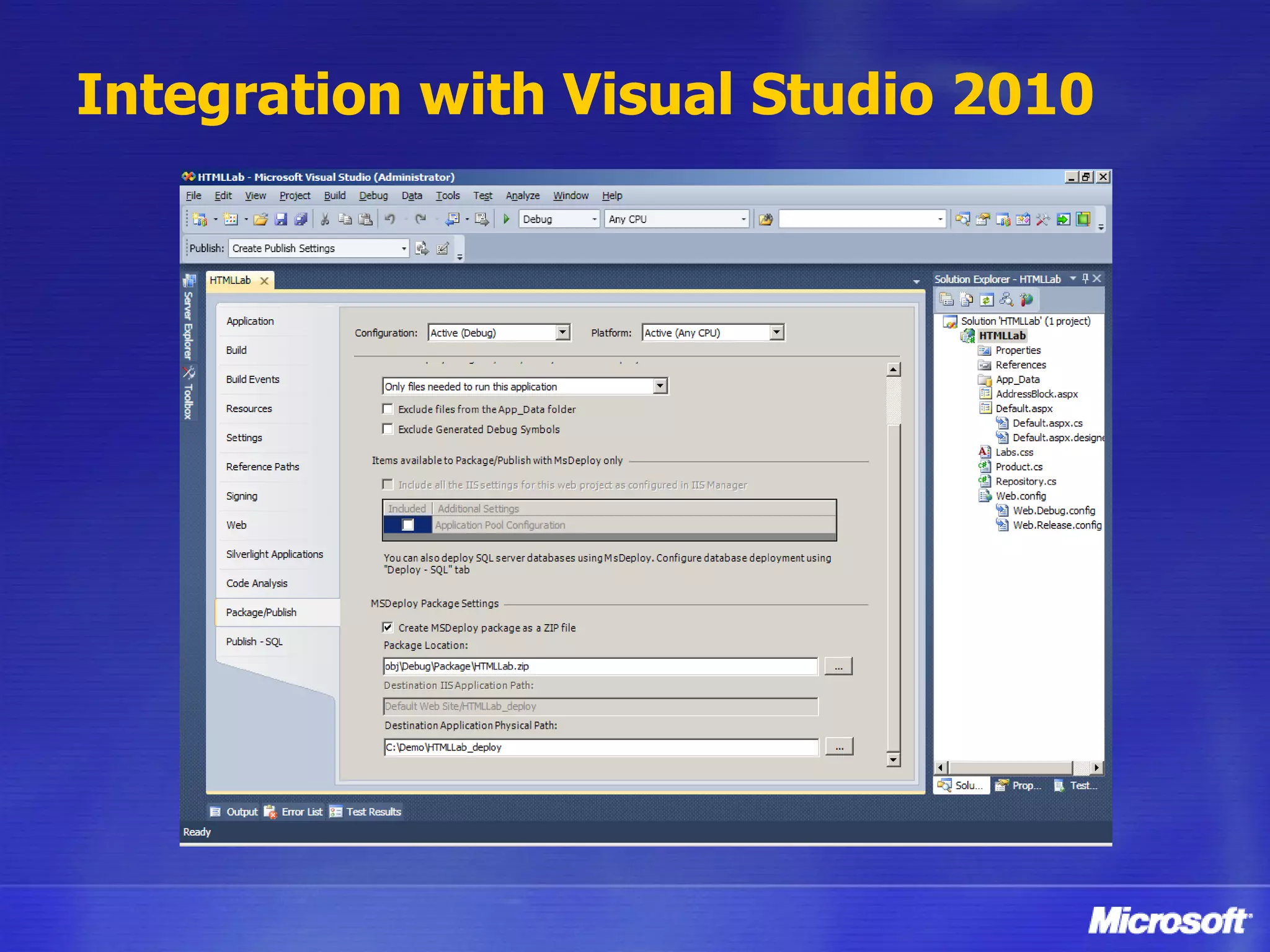 Integration with Visual Studio 2010 