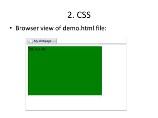 2. CSSBrowser view of demo.html file:
