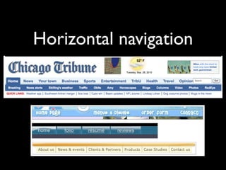 Horizontal navigation
 