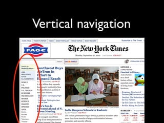 Vertical navigation
 