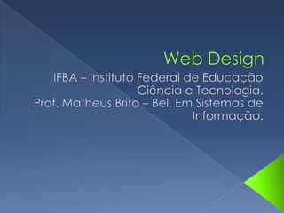 Web design - Usabilidade - IFBA