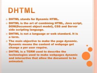 Static and Dynamic webpage | PPTX