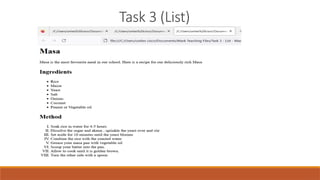 Task 3 (List)
 
