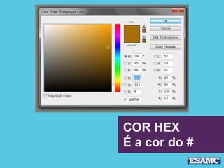 COR HEX
É a cor do #
 