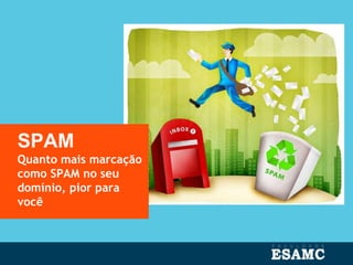 SPAM
Quanto mais marcação
como SPAM no seu
domínio, pior para
você
 