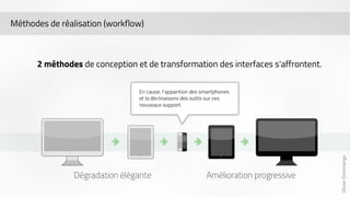 Olivier Dommange 
Méthodes de réalisation (workflow) 
2 méthodes de conception et de transformation des interfaces s'affrontent. 
 