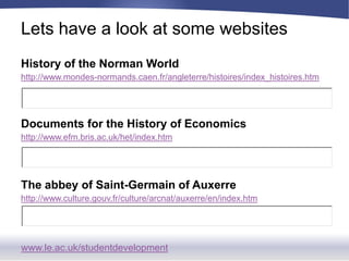 First view: what is the ‘home’ page like?