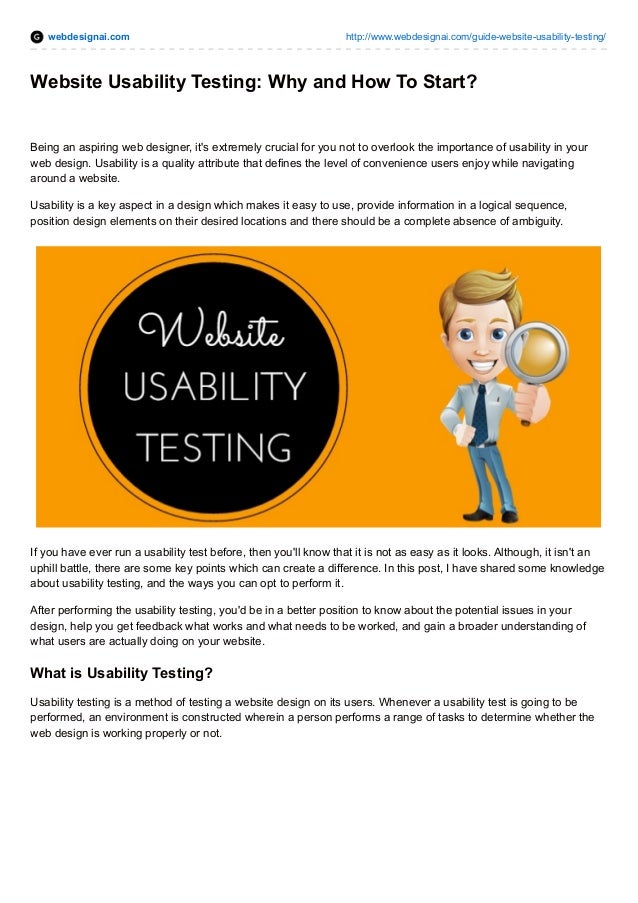 site Usability Testing Why and How To Start?