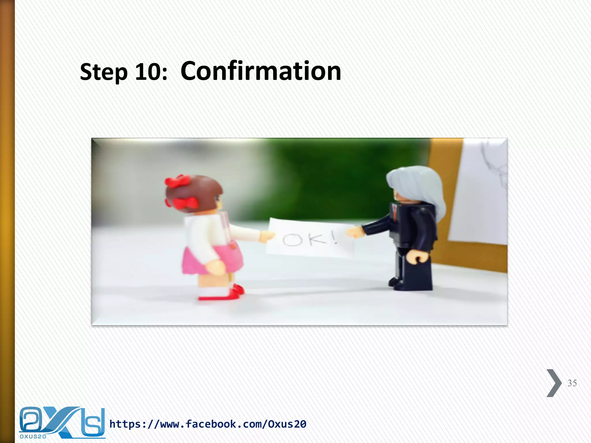 35 
https://www.facebook.com/Oxus20 
Step 10: Confirmation  