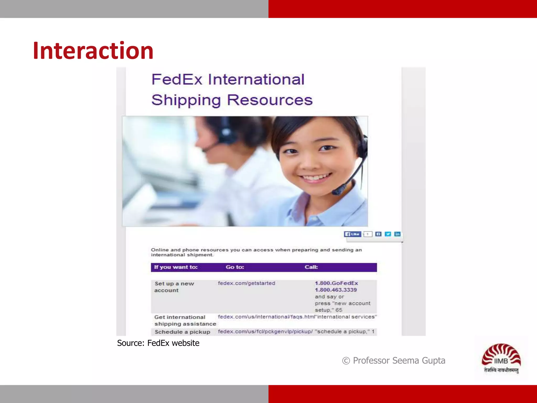 © Professor Seema Gupta
Interaction
Source: FedEx website
 