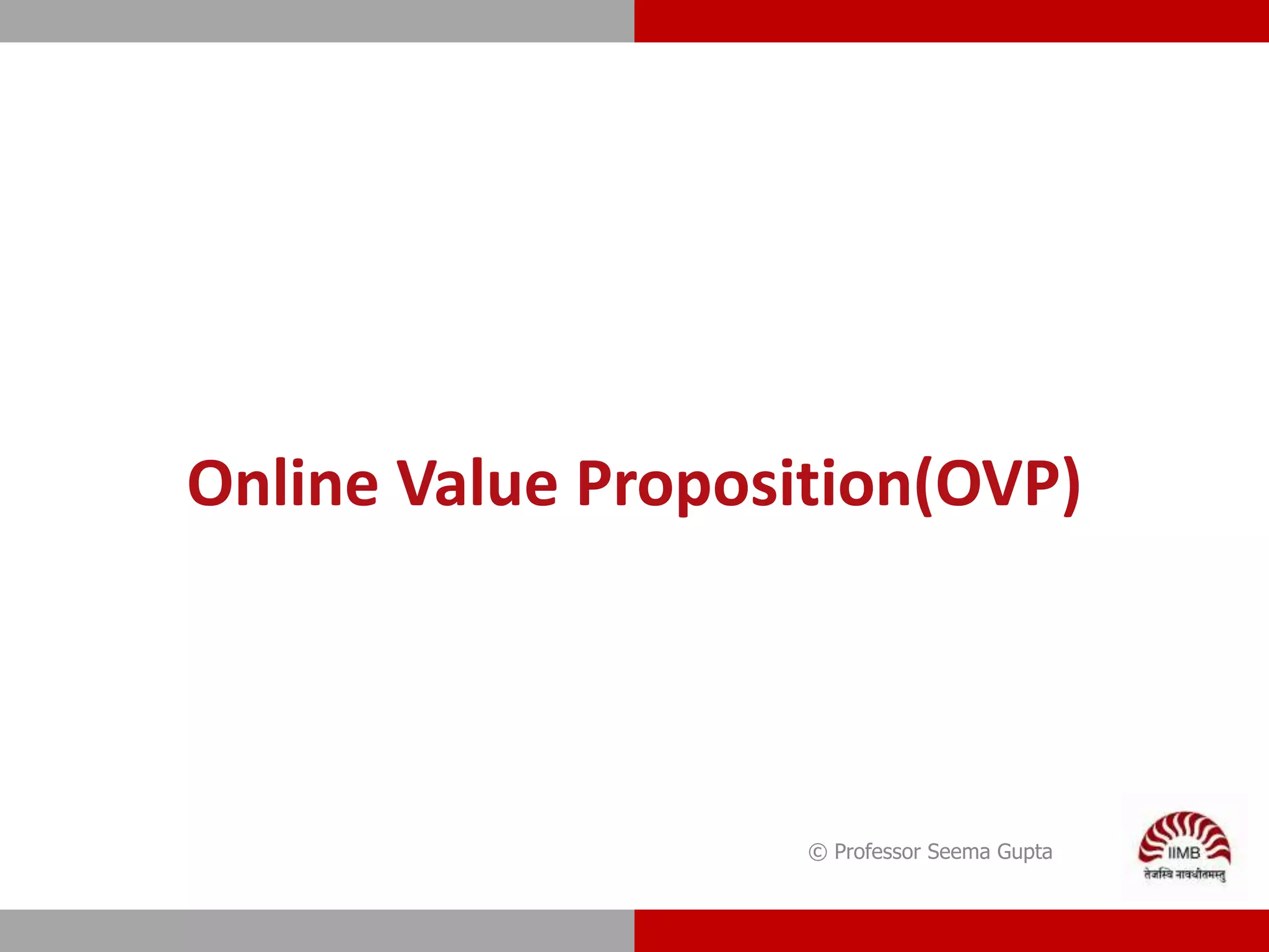 Online Value Proposition(OVP)
© Professor Seema Gupta
 